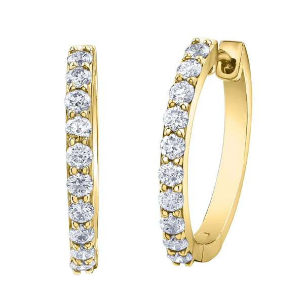 10k Yellow Gold 1.00ctw Diamond Envy Hoops