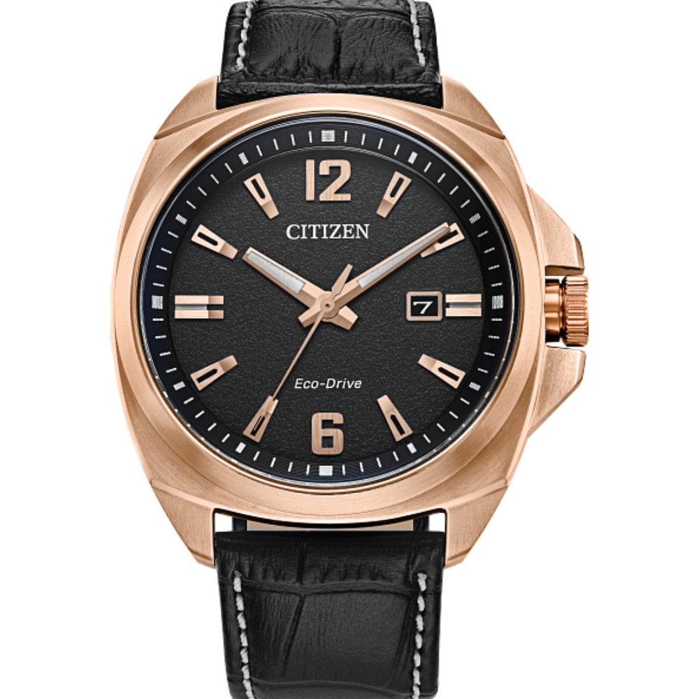 Citizen eco drive leather sale