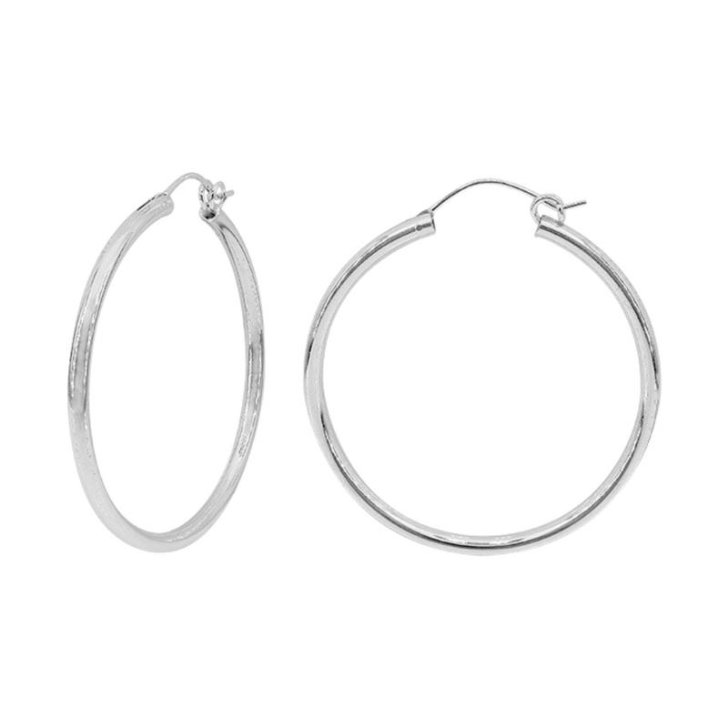 Sterling Silver 45mm Hoop Earrings