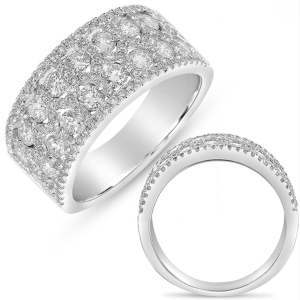 14k White Gold 1.47ct Diamond Wide Band