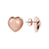 Bronzallure 18K Rose Gold Plated Heart Earrings