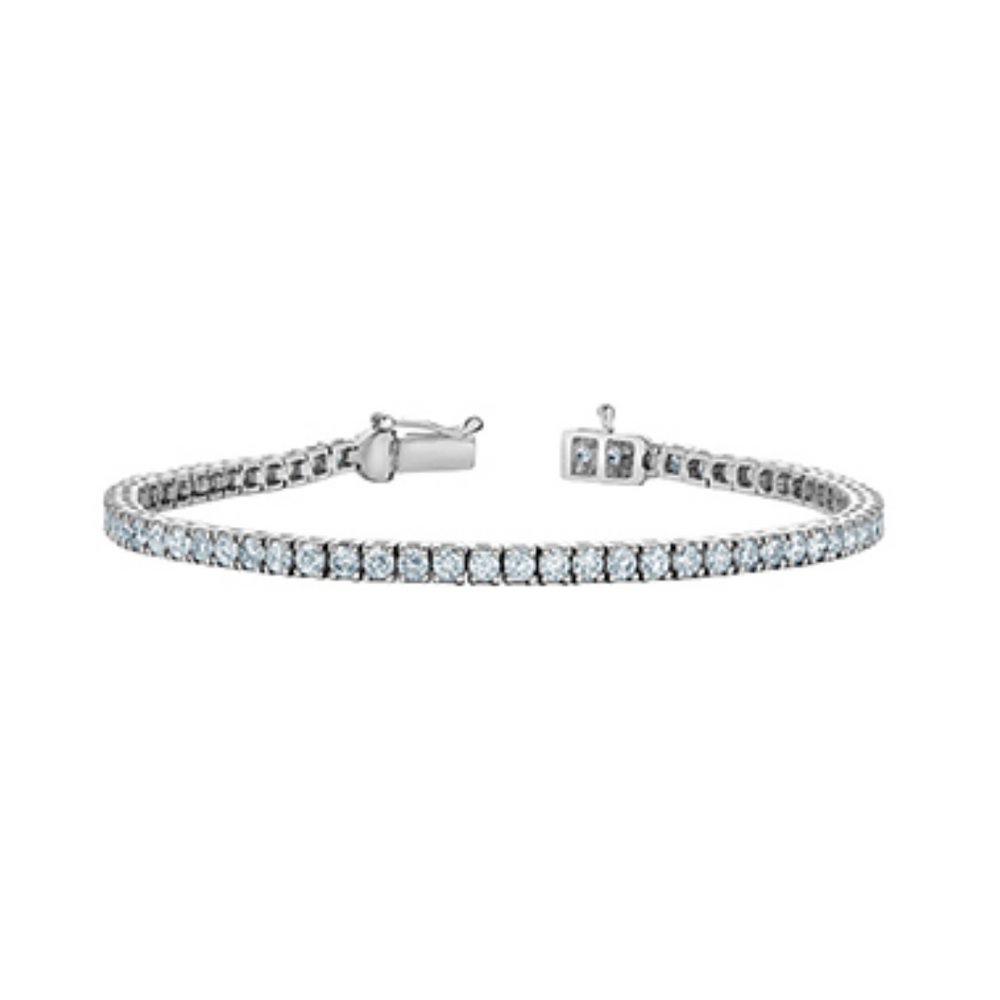 10K WG 4.00CTW LAB GROWN DIAMOND TENNIS BRACELET VS 67LG 4.00