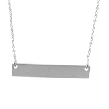 ITN190 Sterling Silver 15"+1" Horizontal Bar Necklace