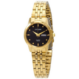 Citizen Quartz Gold Watch with Black Dial