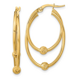 14K Yellow Gold Polished Hoop Earrings