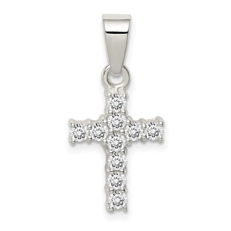 Sterling Silver Cubic Zirconia Cross Pendant