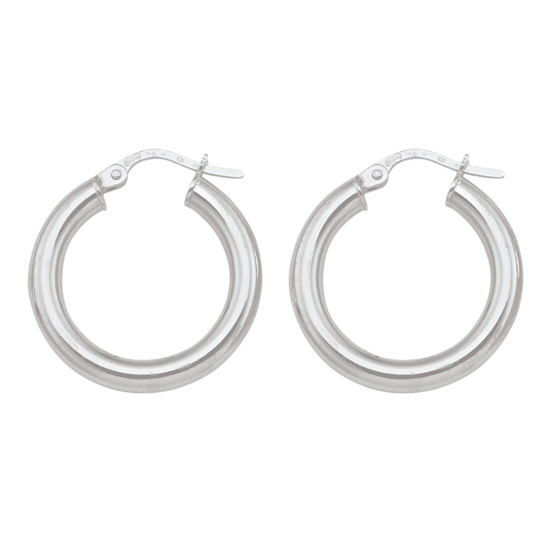 10K White Gold Hoops