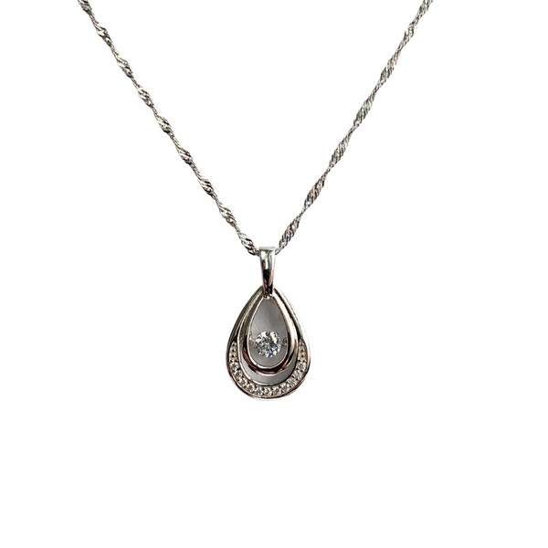 Sterling Silver Pear Shaped Dancer Necklace