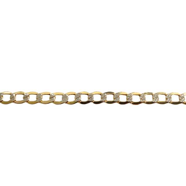 10K Yellow Gold 8" Diamond Cut Curb Link Bracelet