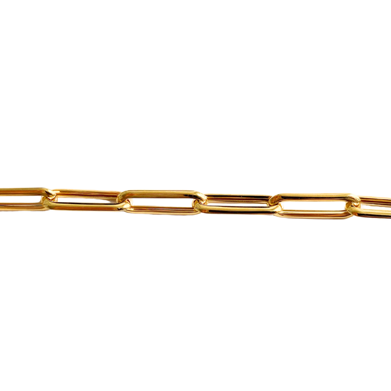 10K Yellow Gold 22" Paperclip Necklace