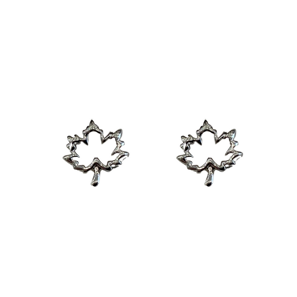 Sterling Silver Maple Leaf Earrings