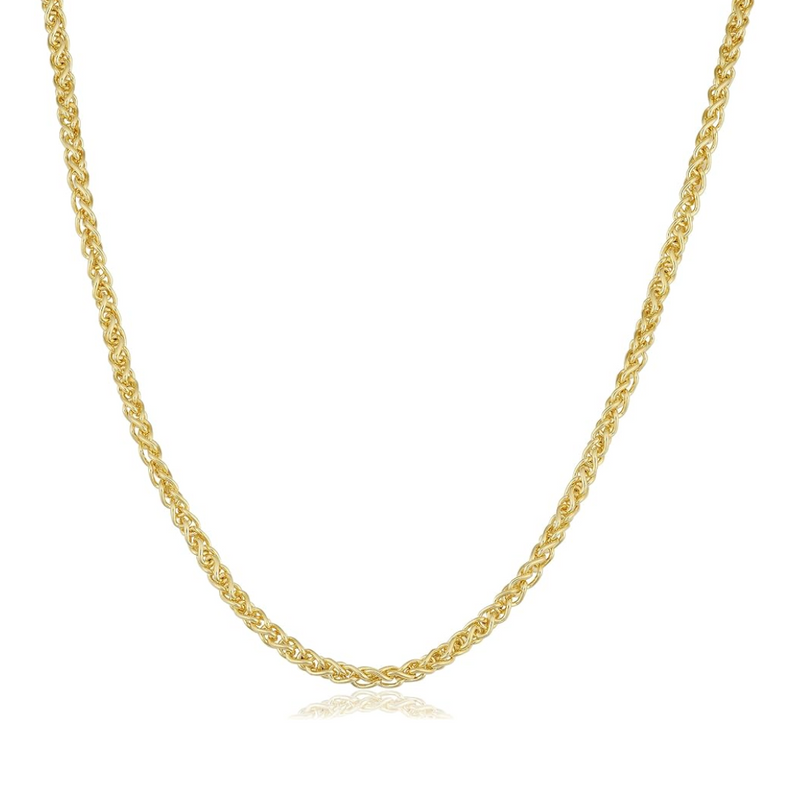 10K Yellow Gold 26" Rounded Wheat Chain