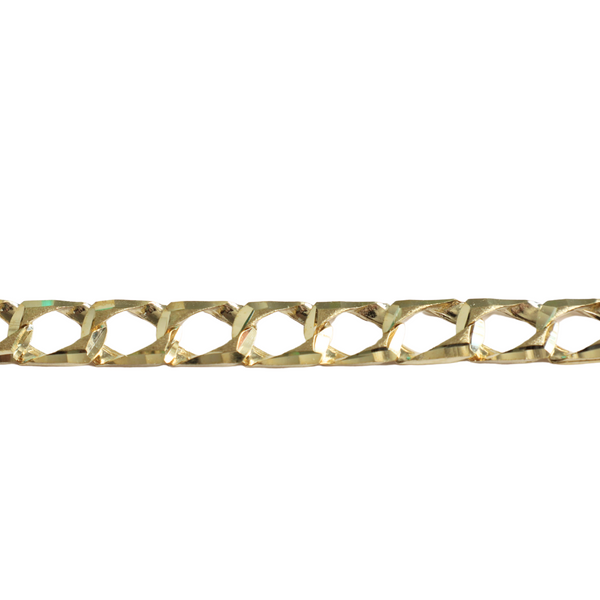 10K Yellow Gold 24" Diamond Cut Curb Chain