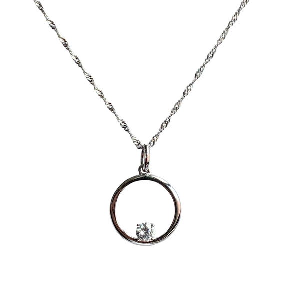 Sterling Silver Circle Pendant on Chain