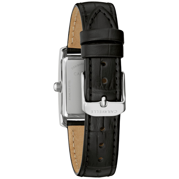 Caravelle Watch with Black Leather Strap